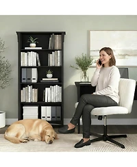 Yigii Tall Bookshelf with Adjustable Shelves for Home Office or Living Room