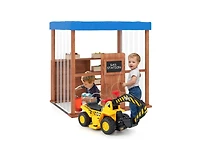Slickblue Kids Gas Station Playhouse with Refueling Guns for Ages 3