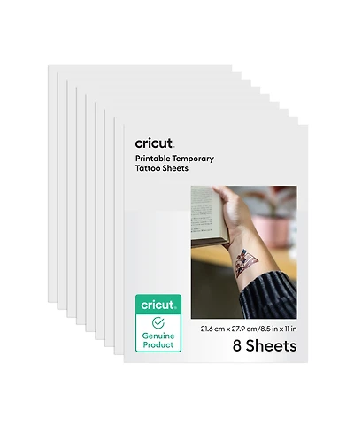 Cricut 8.5 in x 11 in Printable Temporary Tattoo Sheets 8 Count