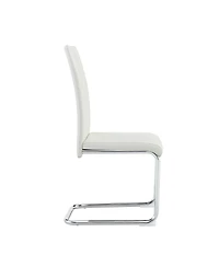 Streamdale Furniture Streamdale 4-Pack Pu Upholstered Dining Chairs with Chrome Legs