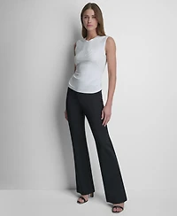 Dkny Women's Script Logo Side-Ruched Tank Top