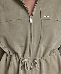 Dkny Women's Arid Pique Technical Zipper Front Jacket