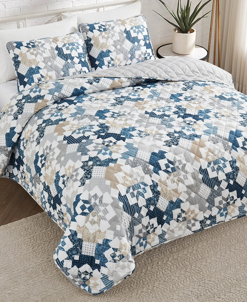 Lucky Brand Serra Patch Reversible 3-Pc. Quilt Sets