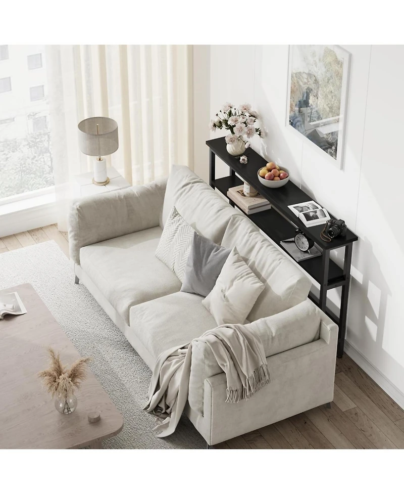 gaomon Sofa Table, 2 Tier Skinny Console Table with Adjustable Shelf, Slim Behind Couch for Living Room