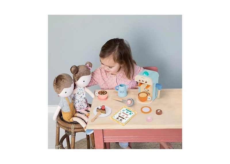 Tiny Land Play Kitchen Accessories – Children's Coffee Maker: Wooden Kids Play Coffee Maker Set