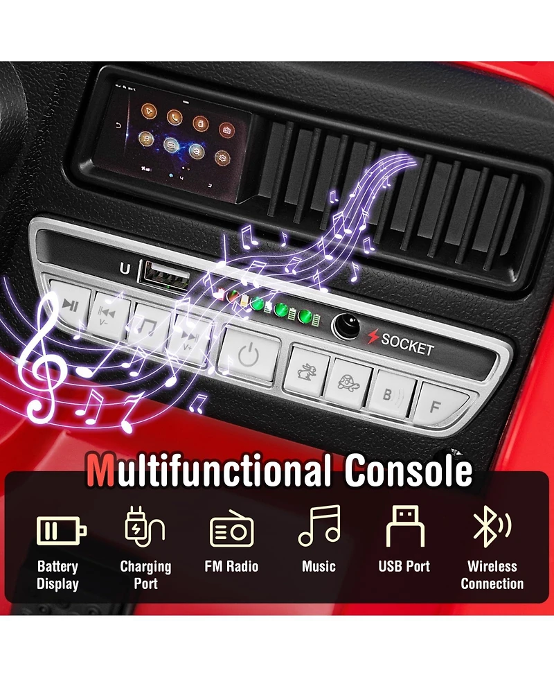 Mecale Kids Ride on Fire Truck with Remote Control and Extinguisher