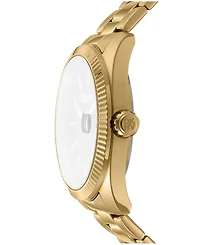 Dkny Men's Date Black Dial Gold-Tone Stainless Steel Bracelet Watch, 40mm