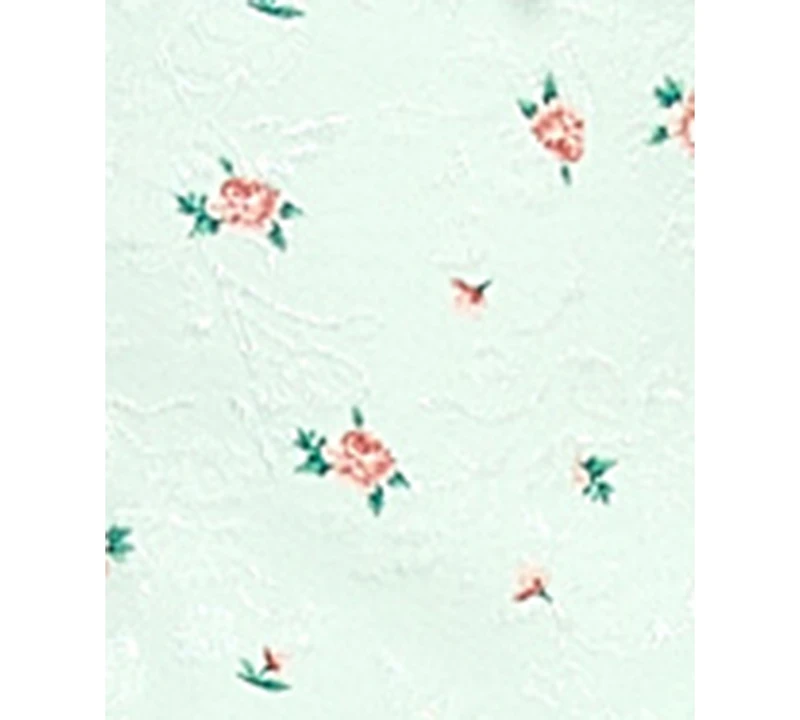 City Studios Juniors' Ditsy Floral Jacquard Lace Trim Bow Dress