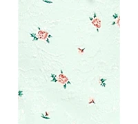 City Studios Juniors' Ditsy Floral Jacquard Lace Trim Bow Dress