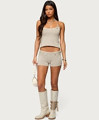 Edikted Women's Nicca Iridescent Knit Halter Top