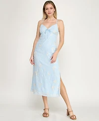 Beauty & Grace Juniors' Embroidered Midi Dress