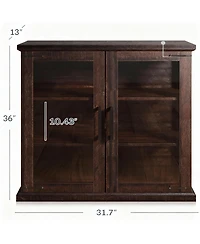 Yigii Elegant Multi Use Cabinet with Glass Doors for Home Decor