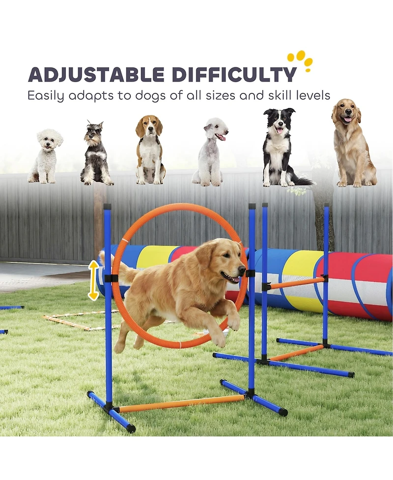 PawHut Dog Agility Training Equipment, 12-Piece Dog Obstacle Course