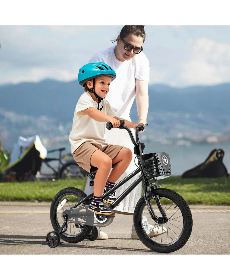 Mecale Kids Bike with Basket and Training Wheels for Children