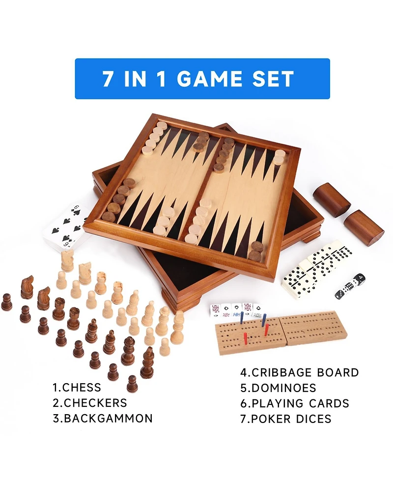 Gse Games & Sports Expert Deluxe 7 in 1 Board Game Set