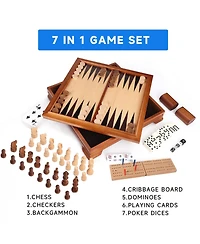 Gse Games & Sports Expert Deluxe 7 in 1 Board Game Set