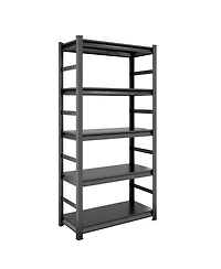 Rainsken 5-Tier Storage Rack, Heavy-Duty Metal Shelving Unit with Adjustable Shelves for Garage