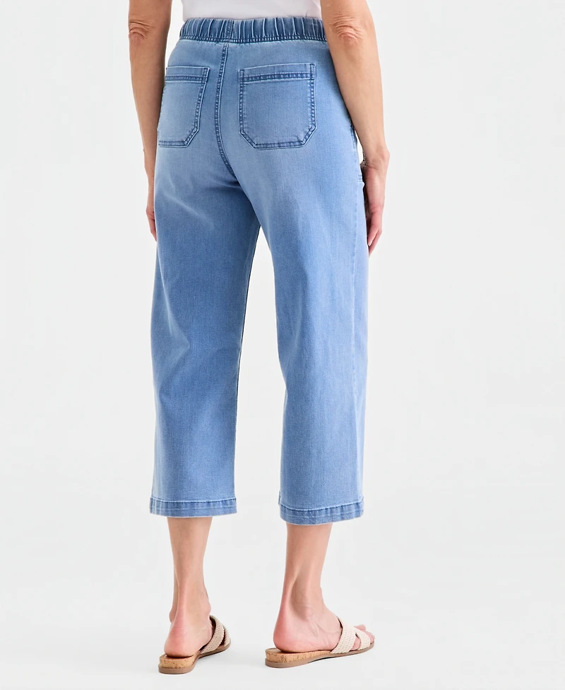 Style & Co Women's Cropped High Rise Wide-Leg Jeans, Macy's Exclusive