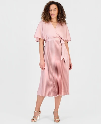 Sandra Darren Women's Pleated Flutter-Sleeve Dress