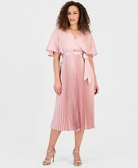 Sandra Darren Women's Pleated Flutter-Sleeve Dress
