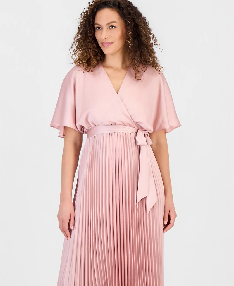 Sandra Darren Women's Pleated Flutter-Sleeve Dress
