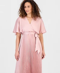 Sandra Darren Women's Pleated Flutter-Sleeve Dress