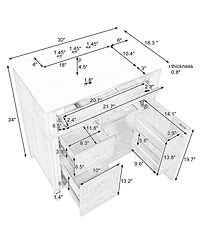 Sillysis 30" Freestanding Bathroom Vanity with Sink & Soft Close Flip Drawer, Solid Wood Mdf Storage for Modern Bathrooms