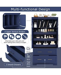 Streamdale Furniture Farmhouse Kitchen Pantry, 4 Doors