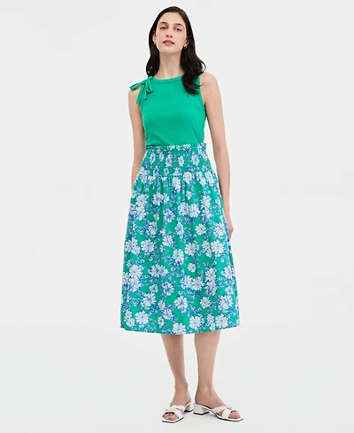 Tommy Hilfiger Women's Smocked Pull-On Midi Skirt