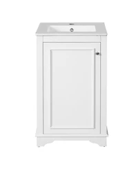 Sillysis 20" Bathroom Vanity with Ceramic Sink, Modern Solid Wood & Mdf Cabinet, Soft-Close Door for Small Spaces