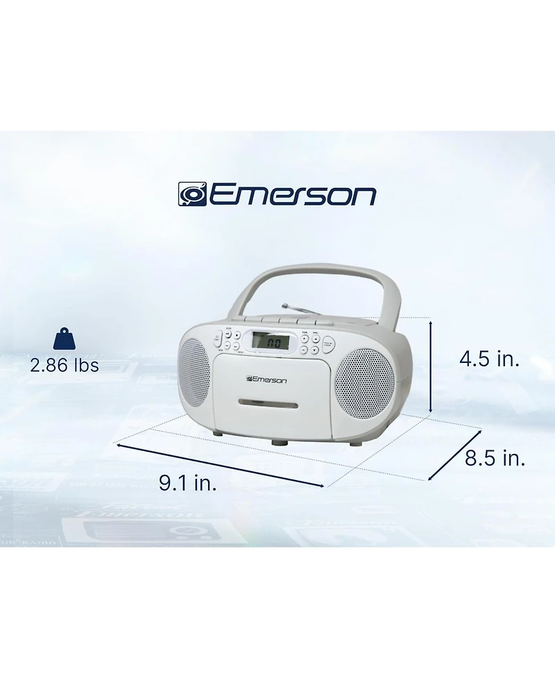 Emerson Epb-3003 Portable Cd / Cassette Player with Am/Fm Radio, Programmable Memory, Dual Stereo Speakers