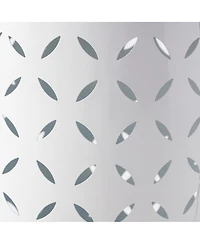 Streamdale Furniture Sculptural Barrel Side Table with Laser-Cut Floral Motifs