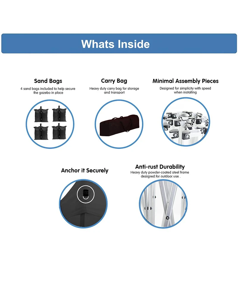 Streamdale Furniture Folding Canopy with 6 Removable Sidewalls, Upf 50 Gazebo