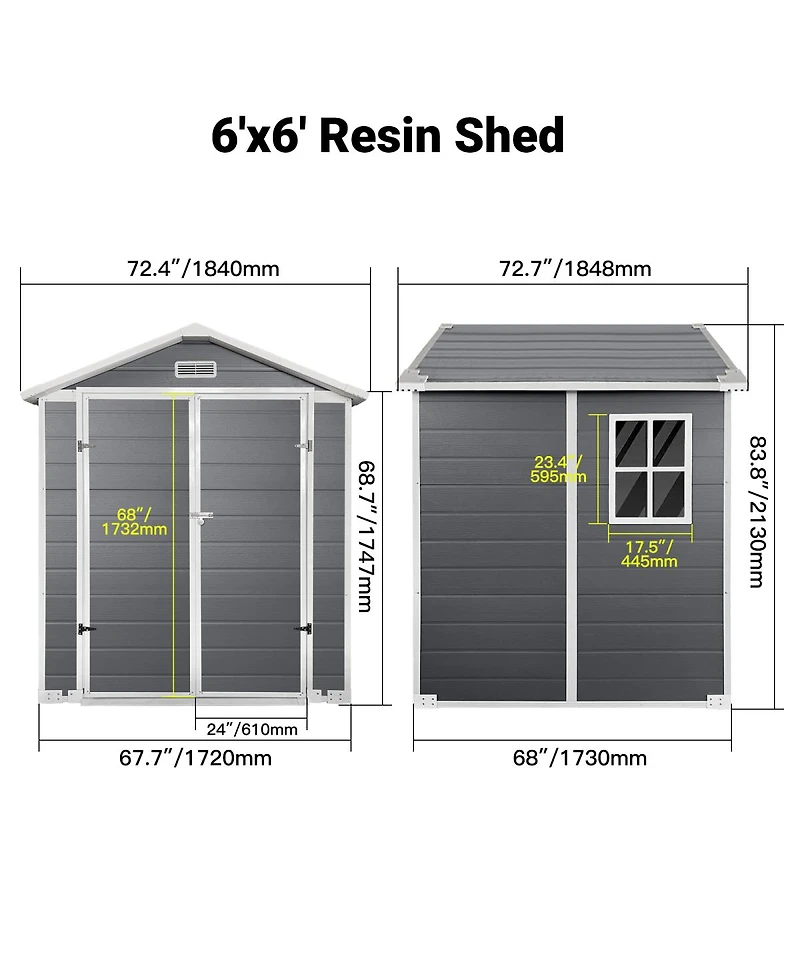 Streamdale Furniture Plastic Outdoor Storage Shed with Lockable Door