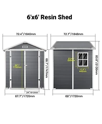 Streamdale Furniture Plastic Outdoor Storage Shed with Lockable Door