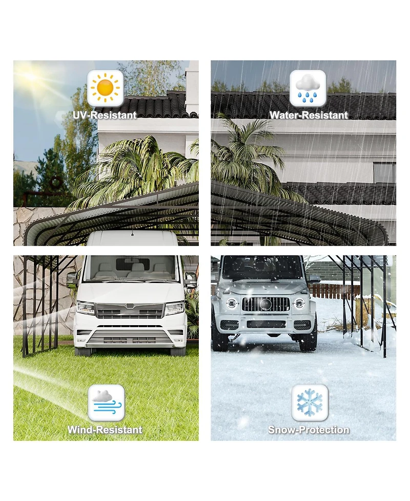 Streamdale Furniture Carport 20 x 20 Shelter - All-Weather, Quick Assembly, Secure, Reinforced