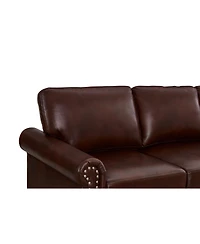 Streamdale Furniture Living Room Sofa with Storage Sofa 2+3 Sectional Burgundy Faux Leather
