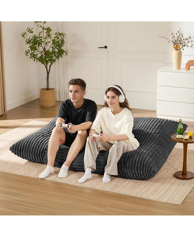 Streamdale Furniture Large Corduroy Bean Bag Lounger with Removable Cover