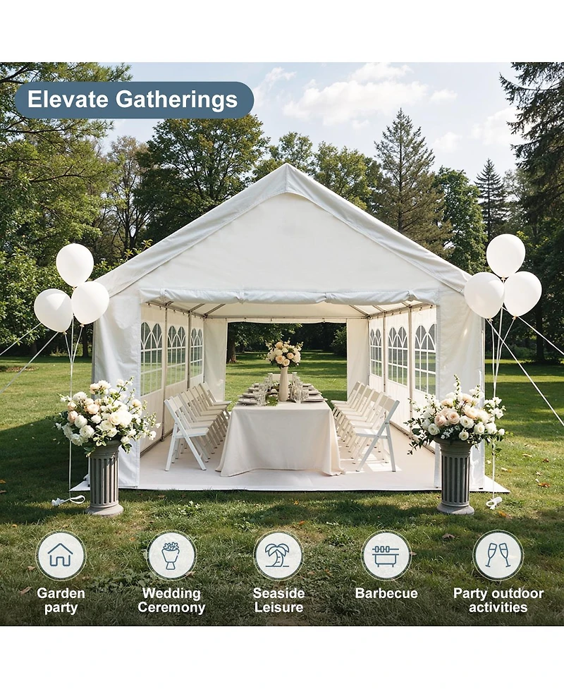 Streamdale Furniture Carport Canopy Gazebo Removable Sidewalls & Ground Tubes