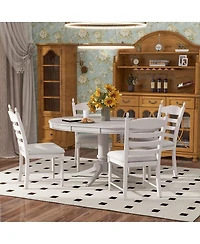 Streamdale Furniture Retro Dining Set with Pedestal Table Base