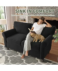 Streamdale Furniture 57" Modern Corduroy 2-Seater Sofa with Removable Cushions & Padded Armrests