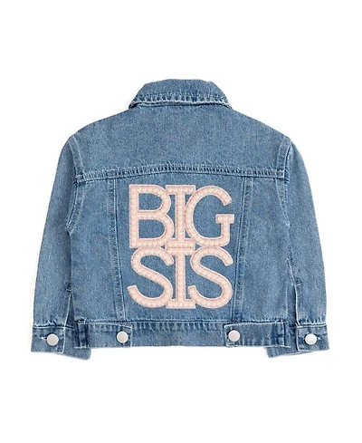 Sweet Wink Big Girls Sis Pearl Patch Denim Jacket