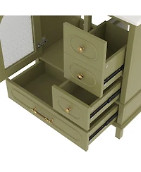 Sillysis 30" Freestanding Bathroom Vanity with Sink, Solid Wood Bathroom Cabinet with Arched Door for Small Bathrooms