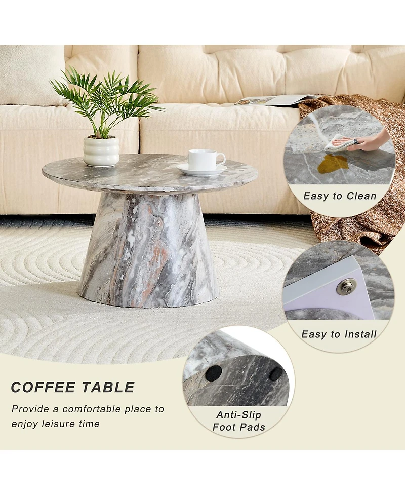 Streamdale Furniture textured Mdf circular coffee table