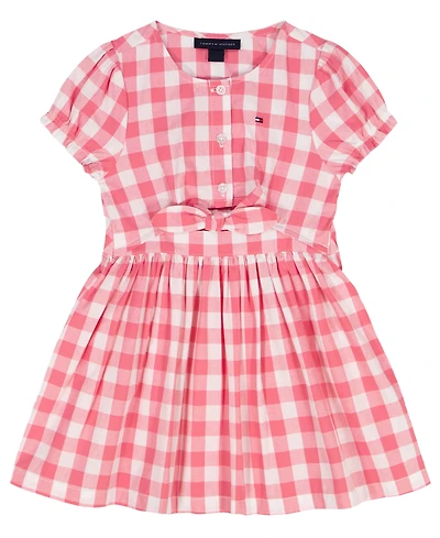 Tommy Hilfiger Girls' 2T-6X Gingham Tie-Front Dress