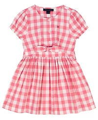Tommy Hilfiger Girls' 2T-6X Gingham Tie-Front Dress