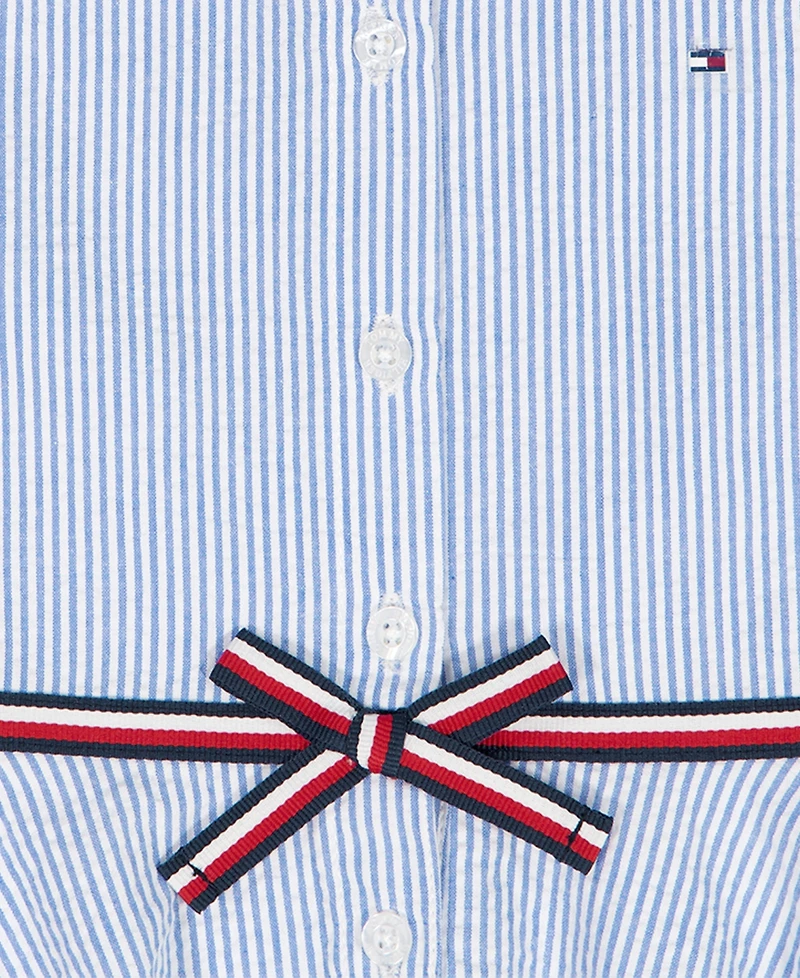 Tommy Hilfiger Girls' 2T-6X Ithaca Stripe Halter Polo Dress