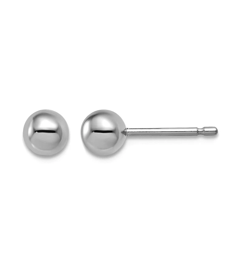 Curata Jewelry Solid 950 Platinum Classic Ball Stud Earrings Wide Ball Earring