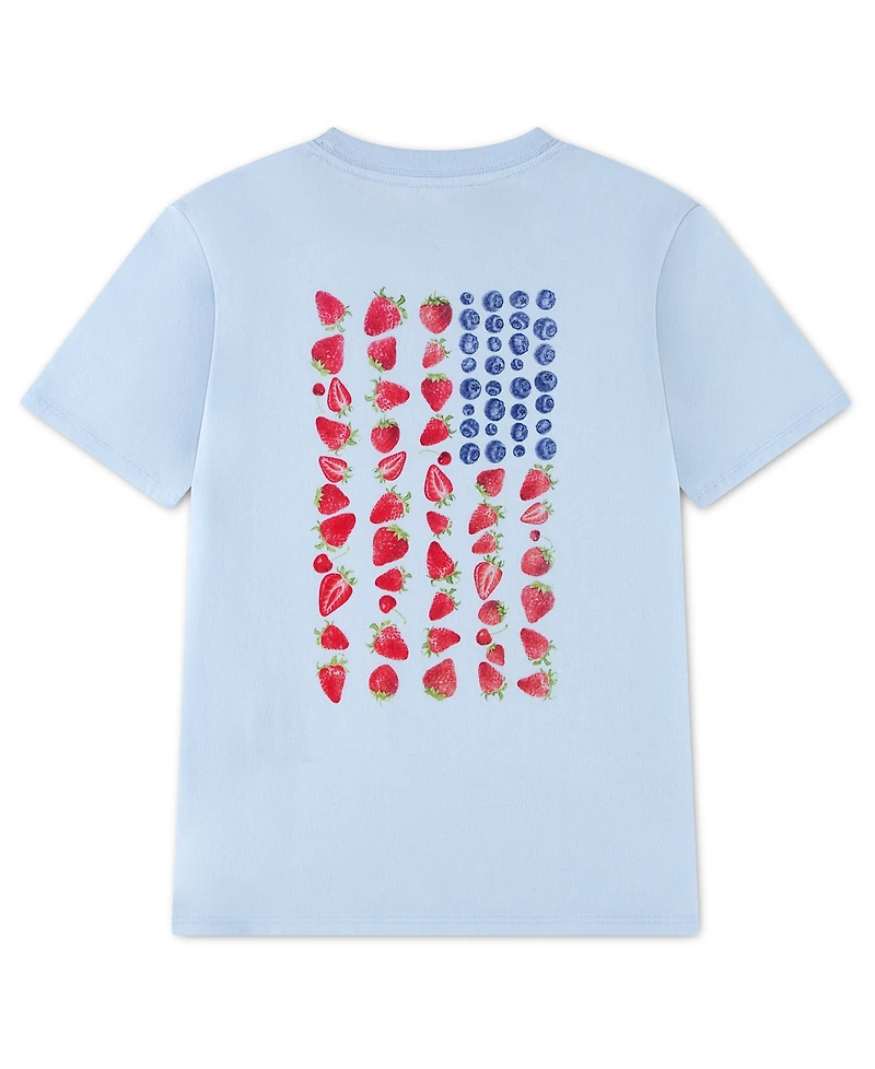 abercrombie kids Girls' Berry Flag Oversized T-Shirt