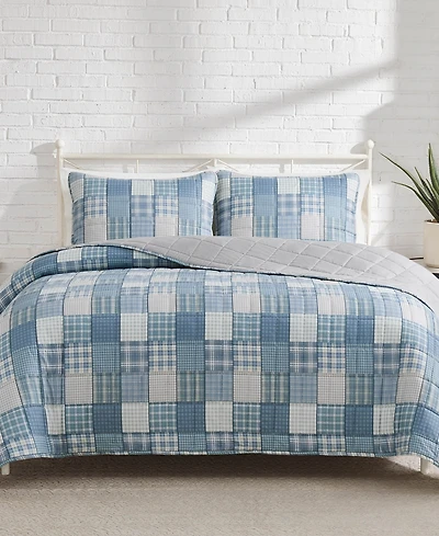 Lucky Brand Plaid Patchwork Reversible 3-Pc Quilt Sets, Full/Queen